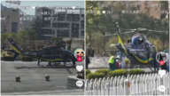 广州校门外封路 直升机降落马路被质疑运器官（视频）