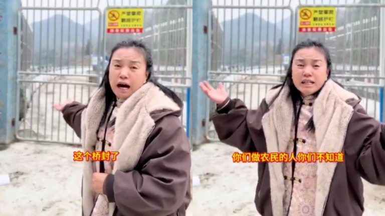 陸配小微哭訴家鄉橋被封 引發嘲諷（視頻）