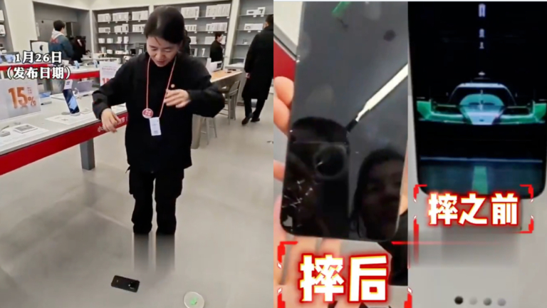 太尷尬！小米店員展示手機防摔功能：真碎了（視頻）