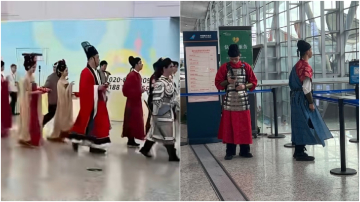 廣州機場人員穿古裝服務  網友：怪怪的