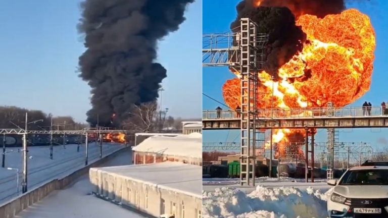 俄燃油列車大爆炸 火球烈焰直衝300米高