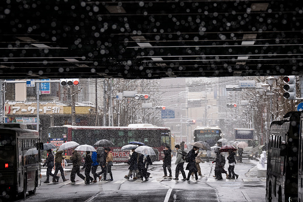 日本海沿岸現大雪警報 東京選民冒雪赴投票所（組圖）