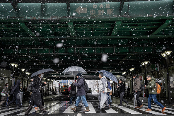 日本海沿岸現大雪警報 東京選民冒雪赴投票所（組圖）