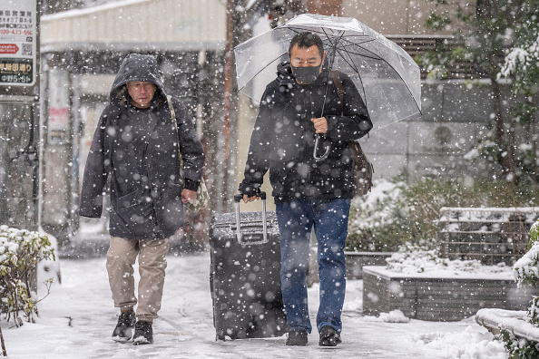 日本海沿岸現大雪警報 東京選民冒雪赴投票所（組圖）