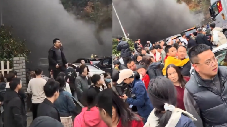【短訊】四川隧道起火 民眾棄車大逃亡