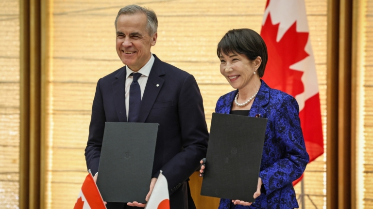 卡尼訪日會晤高市早苗 簽協議加強貿易、國防