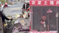 嚇人！中國商販用滅蚊劑噴灑豬肉、蔬菜 （視頻）