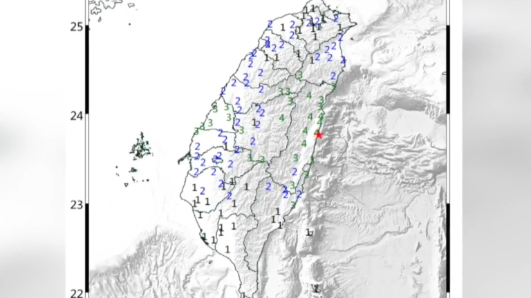 台灣花蓮縣近海發生規模5.7地震