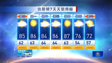 休斯顿天气预报（3月22日至28日）