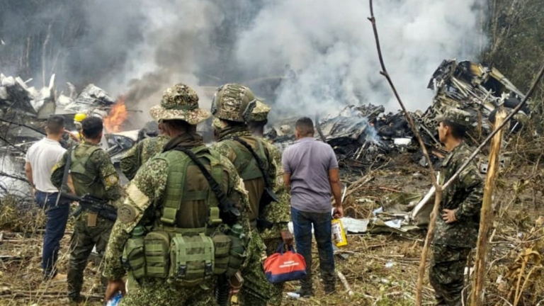 哥倫比亞軍機墜毀 66人死亡4人失蹤