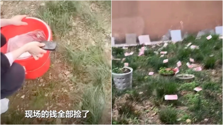 重慶小區有人高空撒錢 物業撿了幾大桶（視頻）