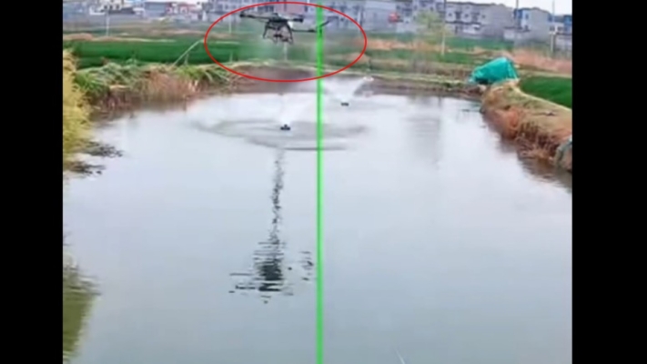 中共無人機「空投」農藥 毀掉萬斤魚塘（視頻）
