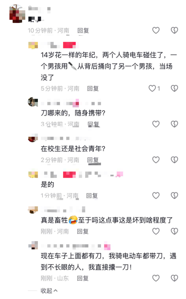 傳河南項城14歲男孩持刀殺人 只因騎車碰撞