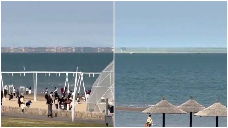 大排樓房漂浮海上 秦皇島拍到海市蜃樓（視頻）