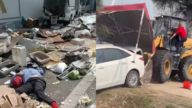 突發!北京鏟車集市撞人 現場一片狼藉 傷亡不明(視頻)