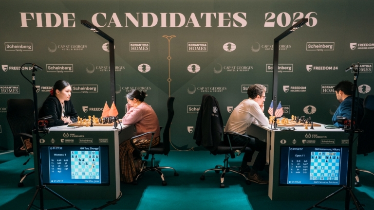 FIDE候選人賽首輪：男子三人領跑 女子全部弈和