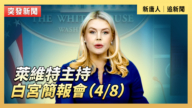 【直播】莱维特主持白宫简报会(4/8)