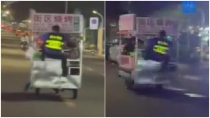 南寧上演生死時速 攤販開三輪狂奔帶走城管(視頻)