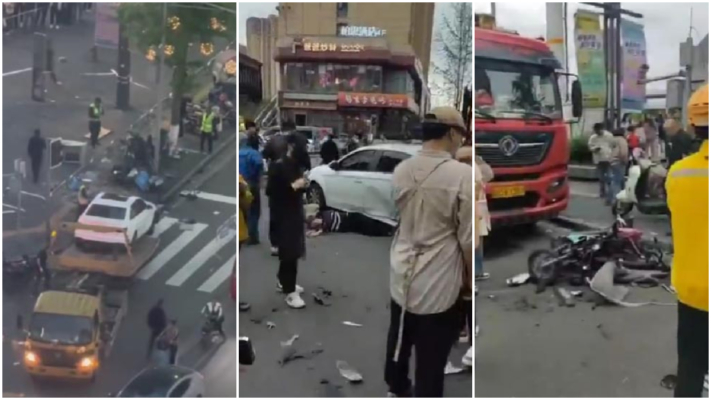 傳重慶未成年人開車 連撞十幾人（視頻）