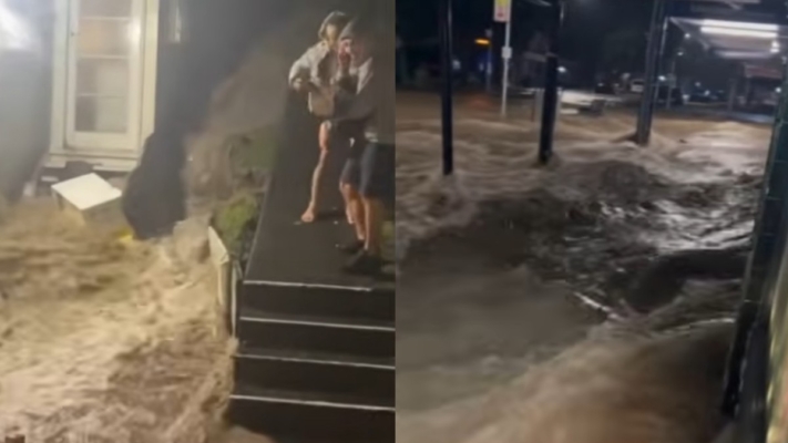新西蘭暴雨成災 威靈頓街道成河 洪水湧入屋中