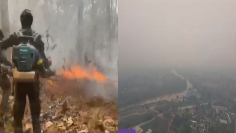泰北森林大火 清邁霧霾空污加劇
