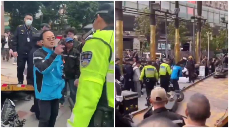廣州交警搶車惹民憤 騎手紛紛奪回電瓶車（視頻）