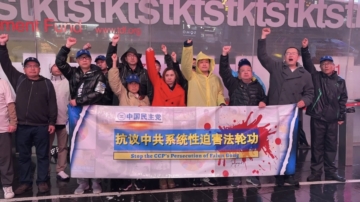【禁闻】支持法轮功 中国民主党纽约时代广场集会