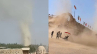 宁夏遭龙卷风袭击 惊现数十米尘柱 画面震撼（视频）
