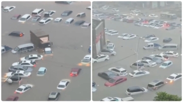 广西钦州暴雨损失惨重 大量车子和一楼泡水