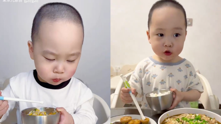 三歲男童吃飯餐桌禮儀滿滿 視頻爆紅（視頻）