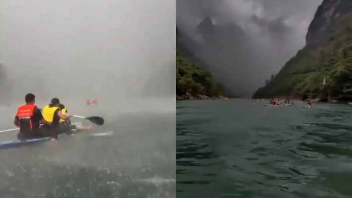 中國紅水河秒黑天 極端天氣襲廣西猶如渡劫