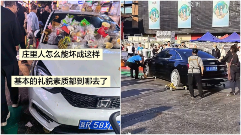 豪華京牌車被挪走 普通車堆滿垃圾 河北市場雙標管理（視頻）