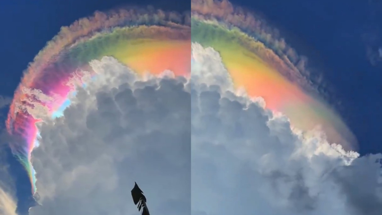 印尼驚現罕見彩虹雲奇觀 夢似影片熱傳（視頻）