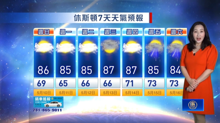休斯頓天氣預報（5月9日）