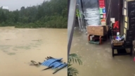 中国南方暴雨成灾 大量房屋和车辆泡水