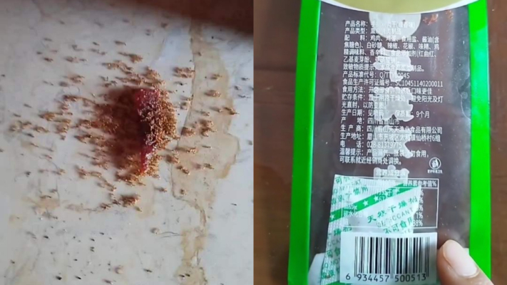 恐怖！中國肉乾碎渣掉地上 螞蟻吃完全死了（視頻）