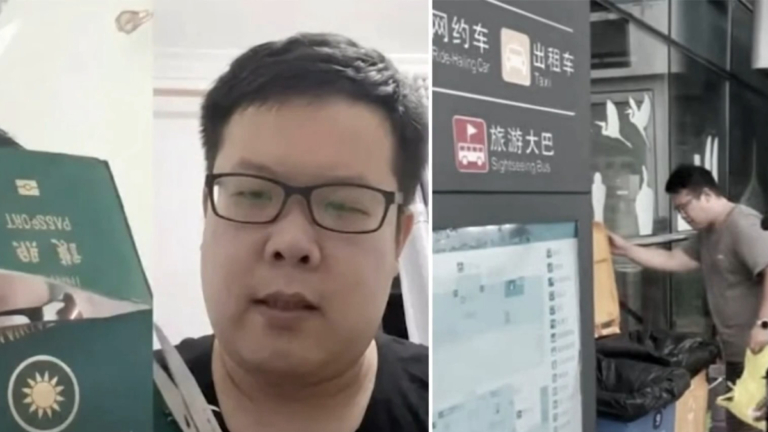 台灣網紅剪護照入籍中國 被拍到在廈門翻垃圾桶