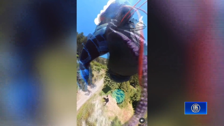 半空驚魂!小飛機撞上滑翔傘 最後一刻成功自救