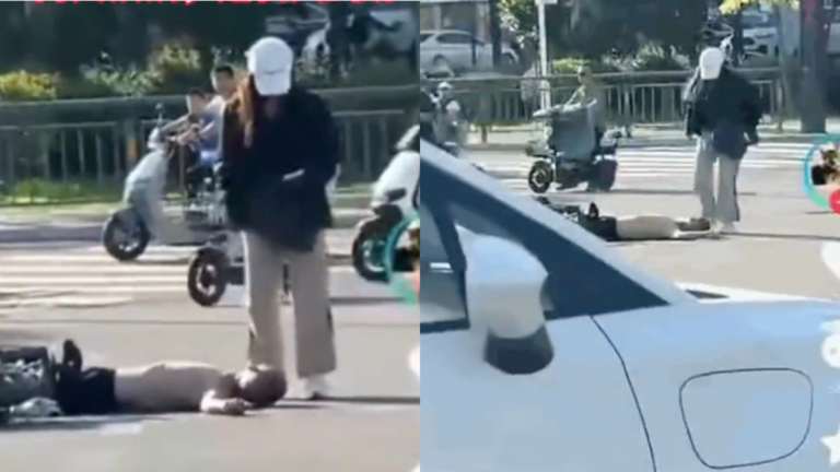 女子當街猛踹男子頭部 河北警方稱私人糾紛 引質疑