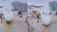 漢莎波音787前起落架塌陷 機頭貼地 多人受傷