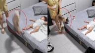 貓起跳半空驚見床上嬰兒急剎變向 影片爆紅(視頻)