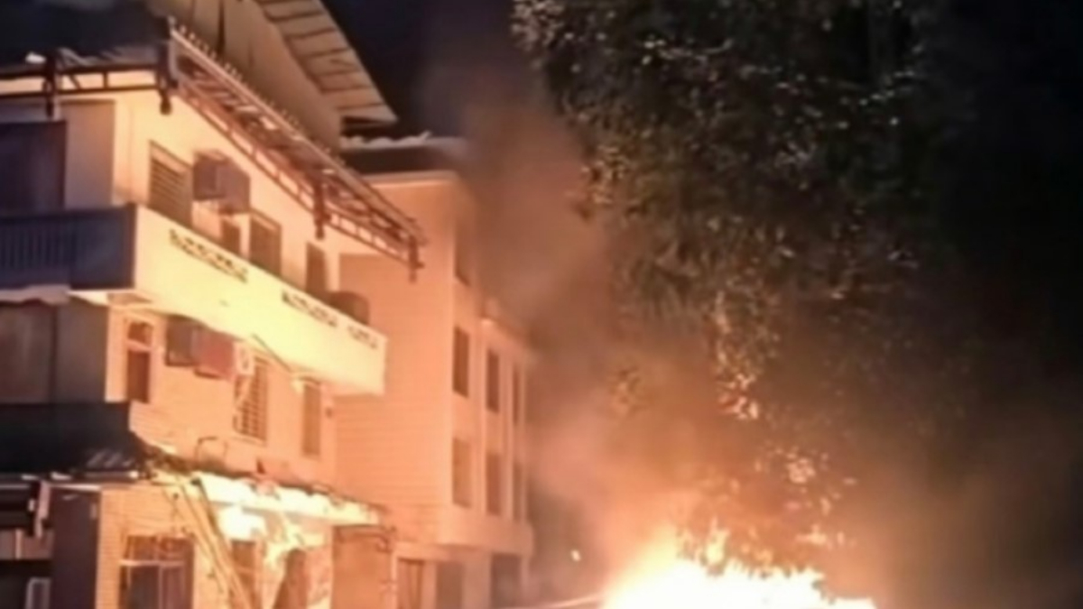 2026年6月11日凌晨,廣西桂林市興安縣發生一起爆炸事故。(視頻截圖)
