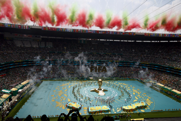 Artists perform during the opening ceremony ahead of the 2026 World Cup Group A football match between Mexico and South Africa at the Mexico City Stadium in Mexico City on June 11, 2026.