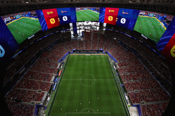 ATLANTA, GEORGIA - JUNE 15: General view inside the stadium during the FIFA World Cup 2026 Group H match between Spain and Cabo Verde at Atlanta Stadium on June 15, 2026 in Atlanta, Georgia.