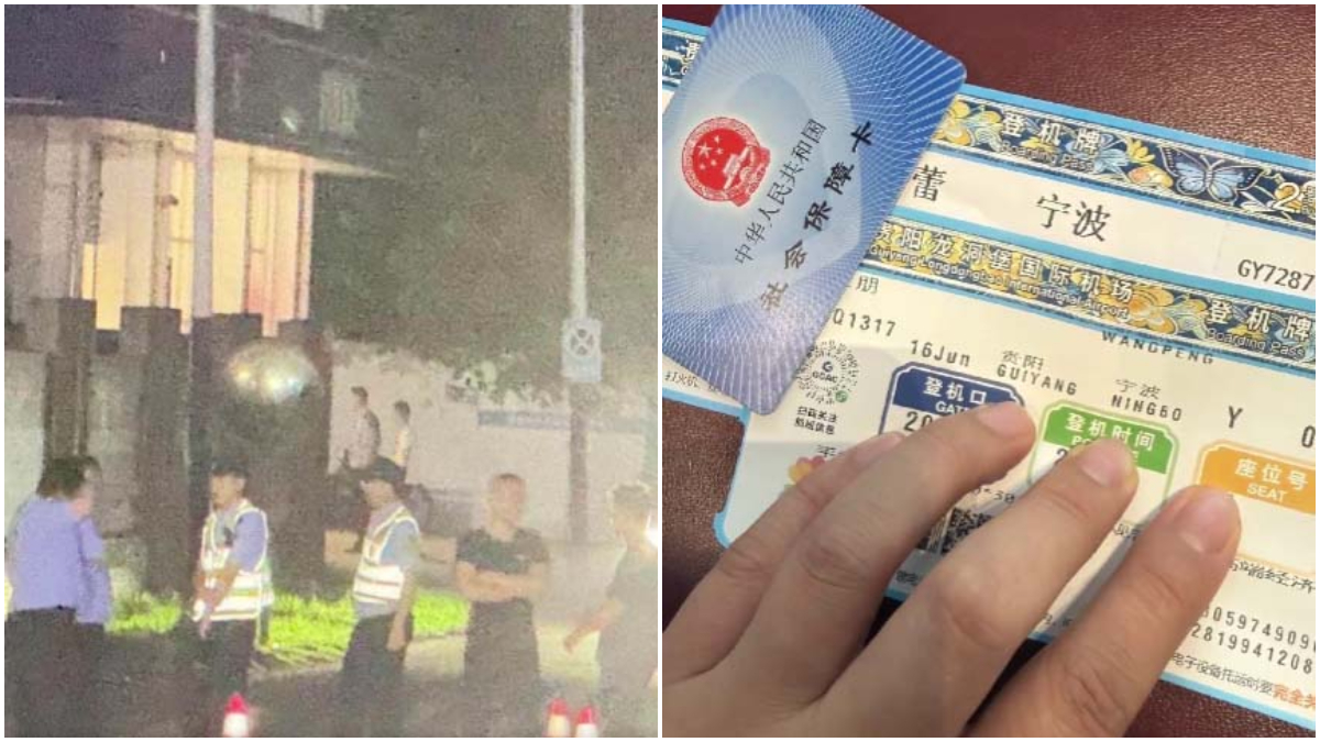 2026年6月,寧波小洛熙一家在派出所維權,當局日夜「維穩」,並遣返前去聲援的貴州女網民。(網絡視頻截圖)