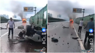 傳小米車高速上斷成兩截 前半截瞬間爆燃(視頻)