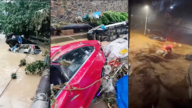 貴州羅甸洪水圍城 大量車被急流沖走