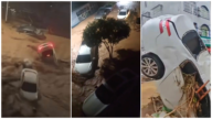貴州羅甸洪水圍城 大量車被急流沖走