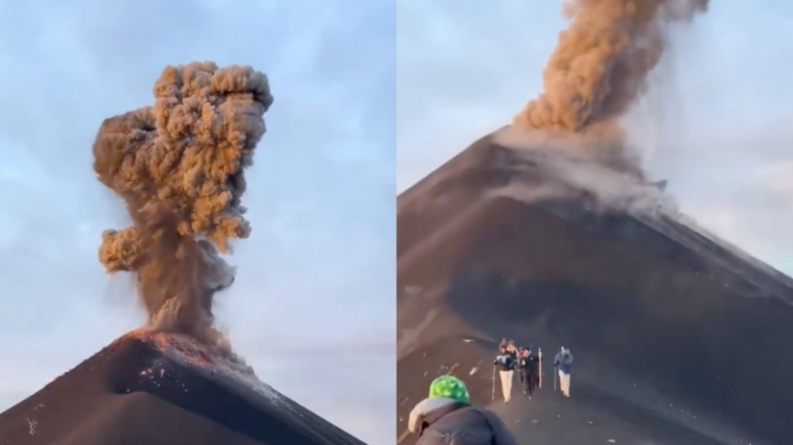 危地马拉火山爆发 熔浆从天而降 游客疯逃(视频)