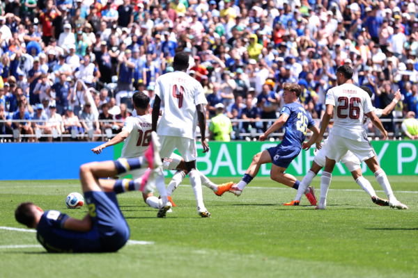 SEATTLE, WASHINGTON - JUNE 24: Ermin Mahmic #26 of Bosnia and Herzegovina scores his team's third goal during the FIFA World Cup 2026 Group B match between Bosnia and Herzegovina and Qatar at Seattle Stadium on June 24, 2026 in Seattle, Washington. 